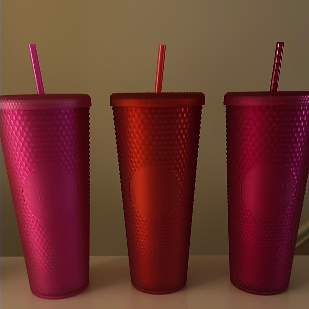 Starbucks Vibrant Red and Pink Tumbler Set